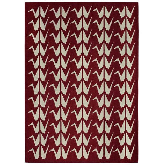 Crane Flatweave Rug - Maroon and Grey