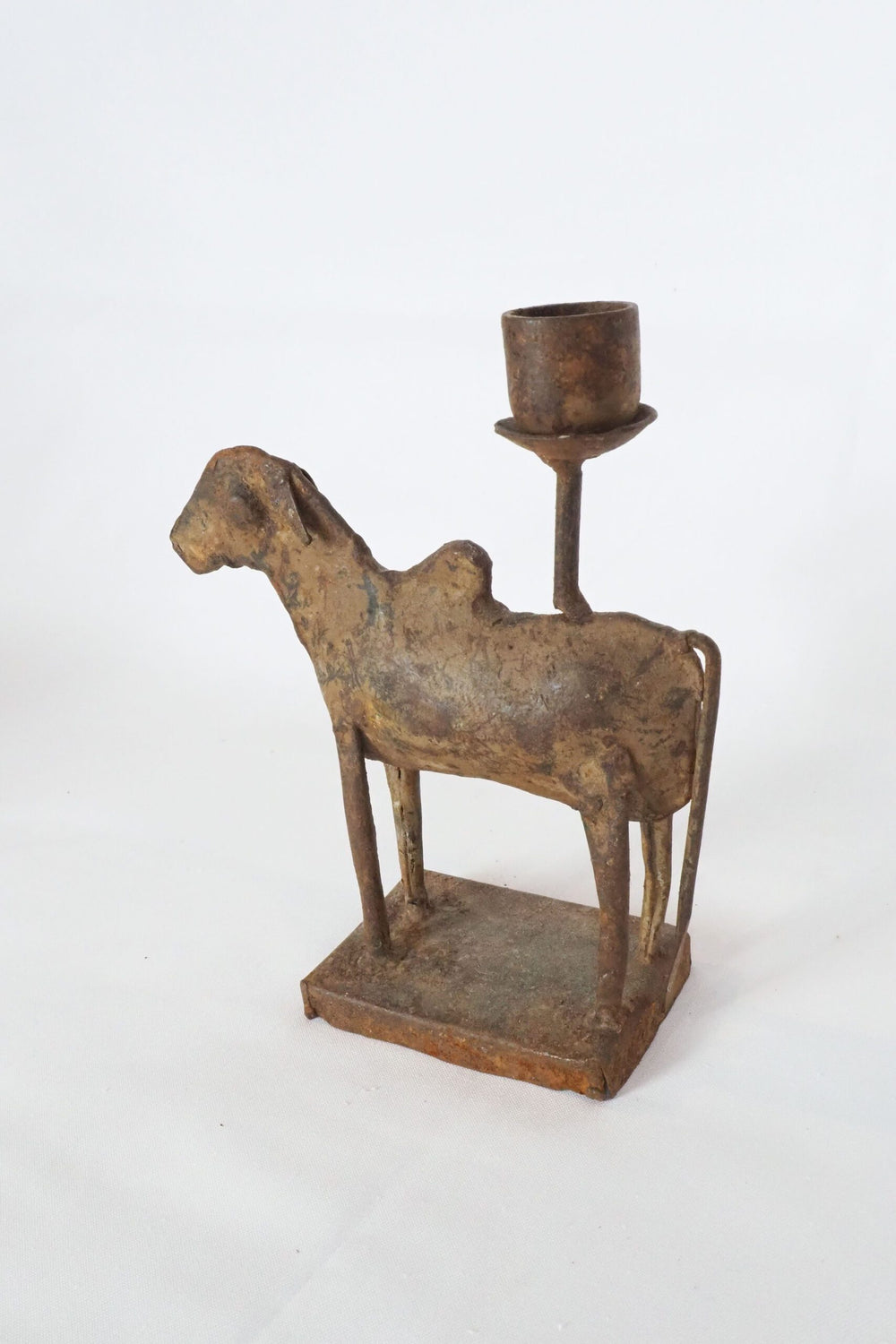 Folk Art Cow Candlestick