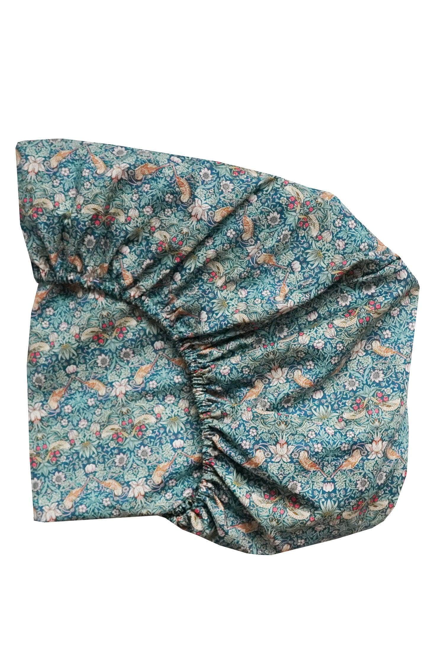 Fitted Sheet Made With Liberty Fabric Strawberry Thief