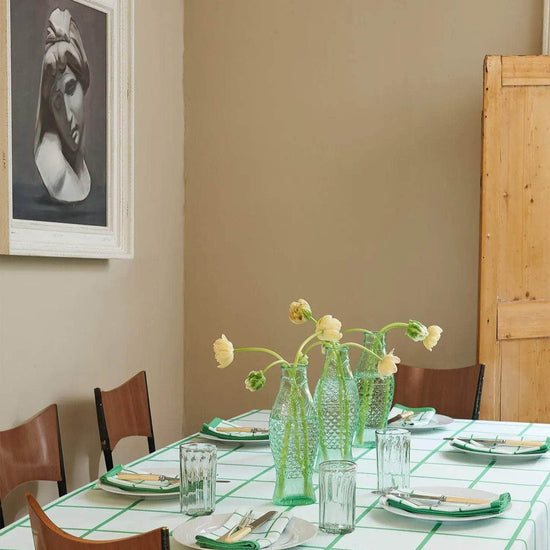 Marzipan Check Mint & Emerald Tablecloth