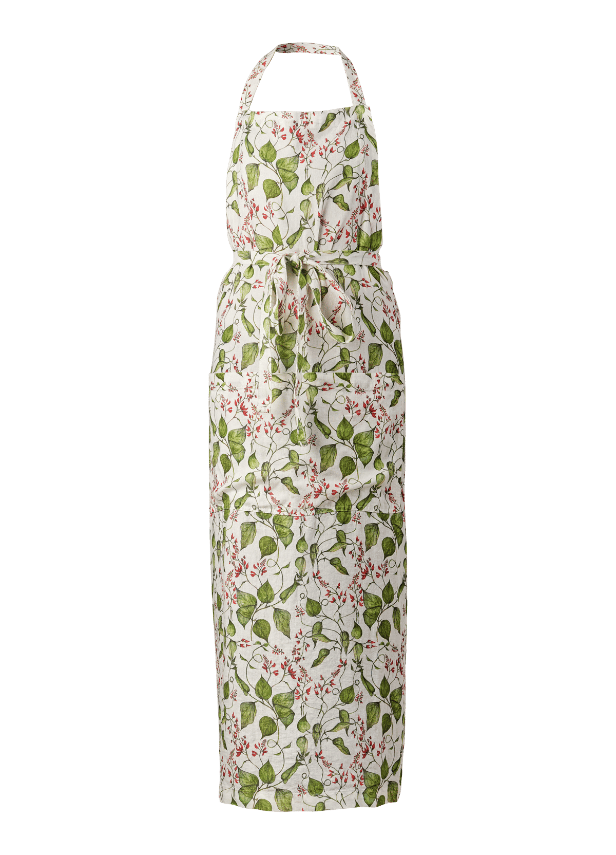 Bean Flower printed Linen Apron
