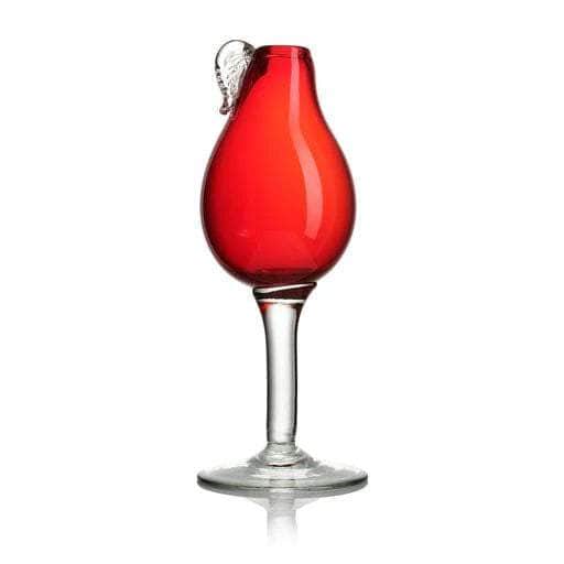 Pear Bud Vase with Stem - Red