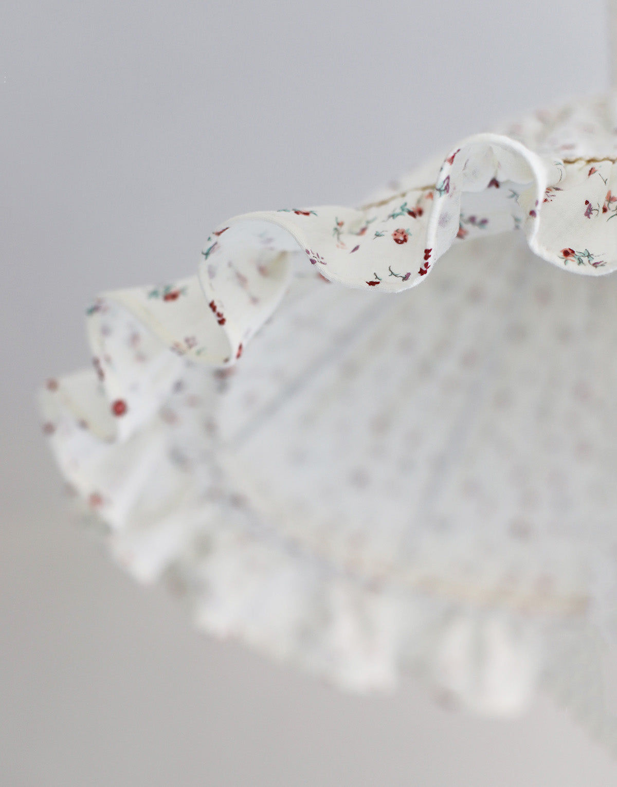 Emilia Conical Pendant Light with Ruffle in ‘Tiny Flowers’ Print