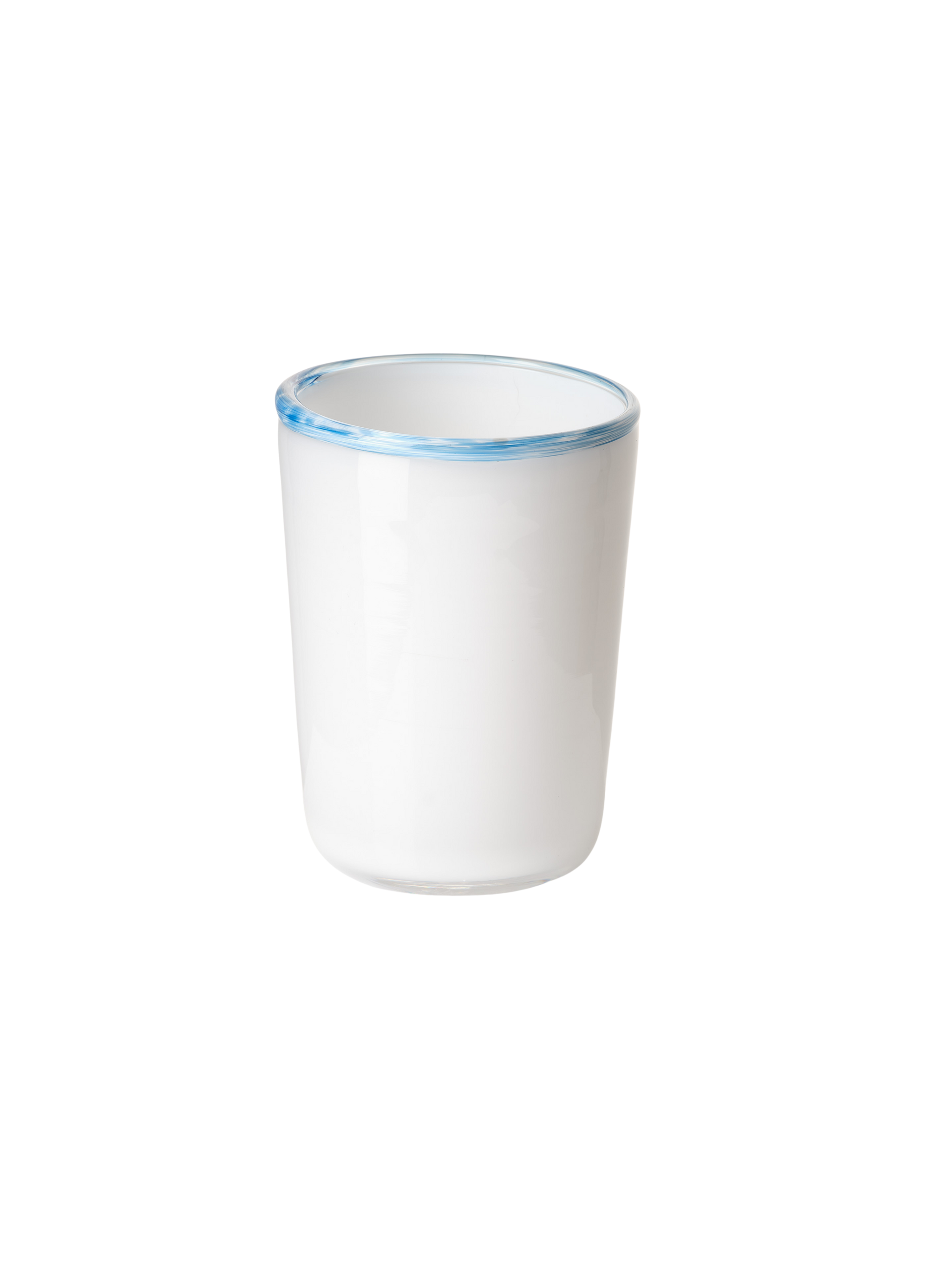 Thyme Hand Blown Water Glass in White/Blue