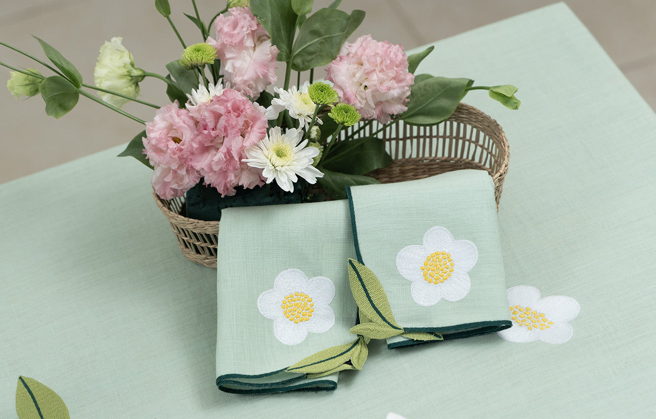 Embroidered Tablecloths - Green (Set of 4)