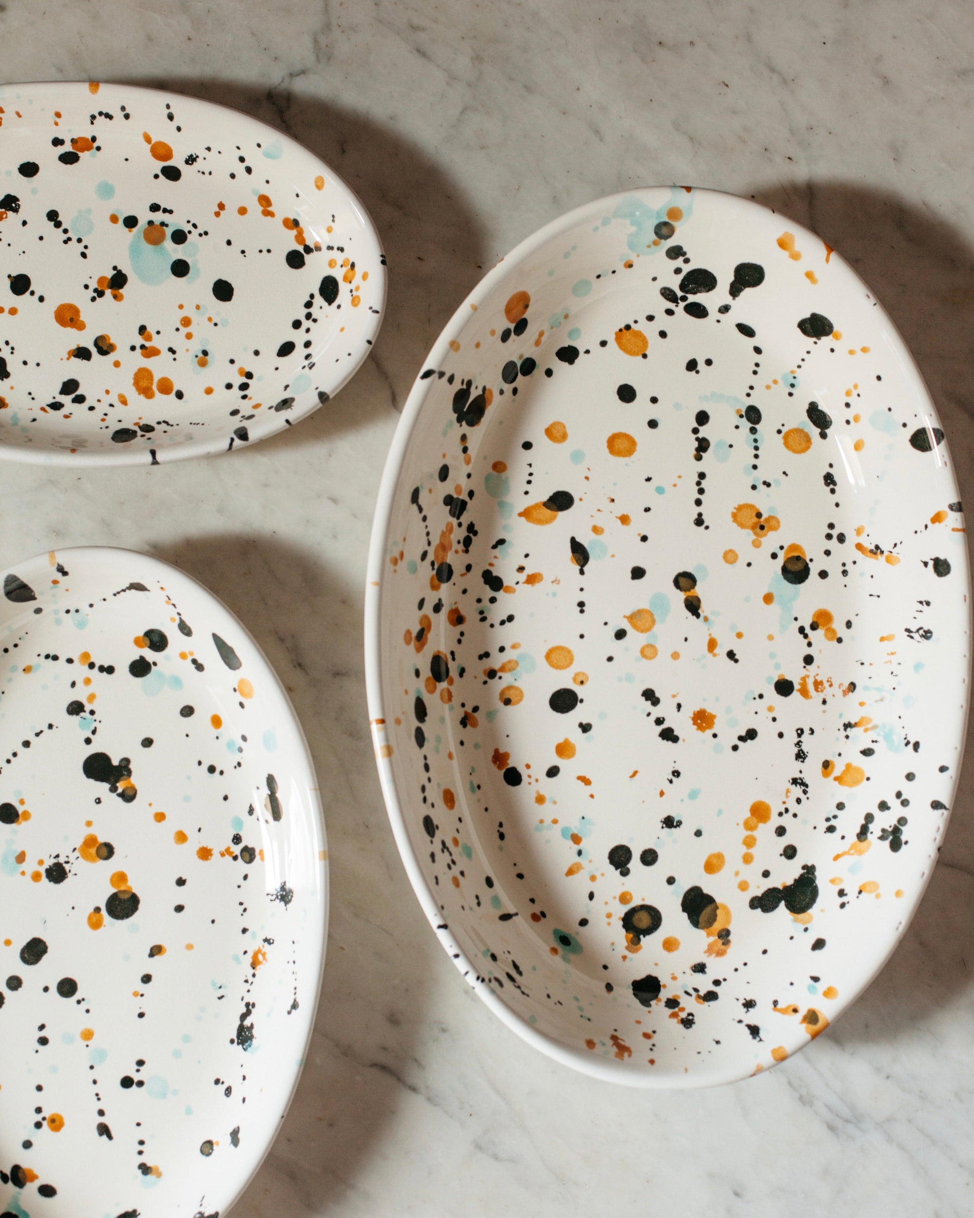 Emiko Davies 3 piece Splatterware Platter Set