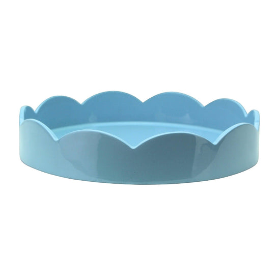 Pale Denim Blue Small Round Scallop Tray