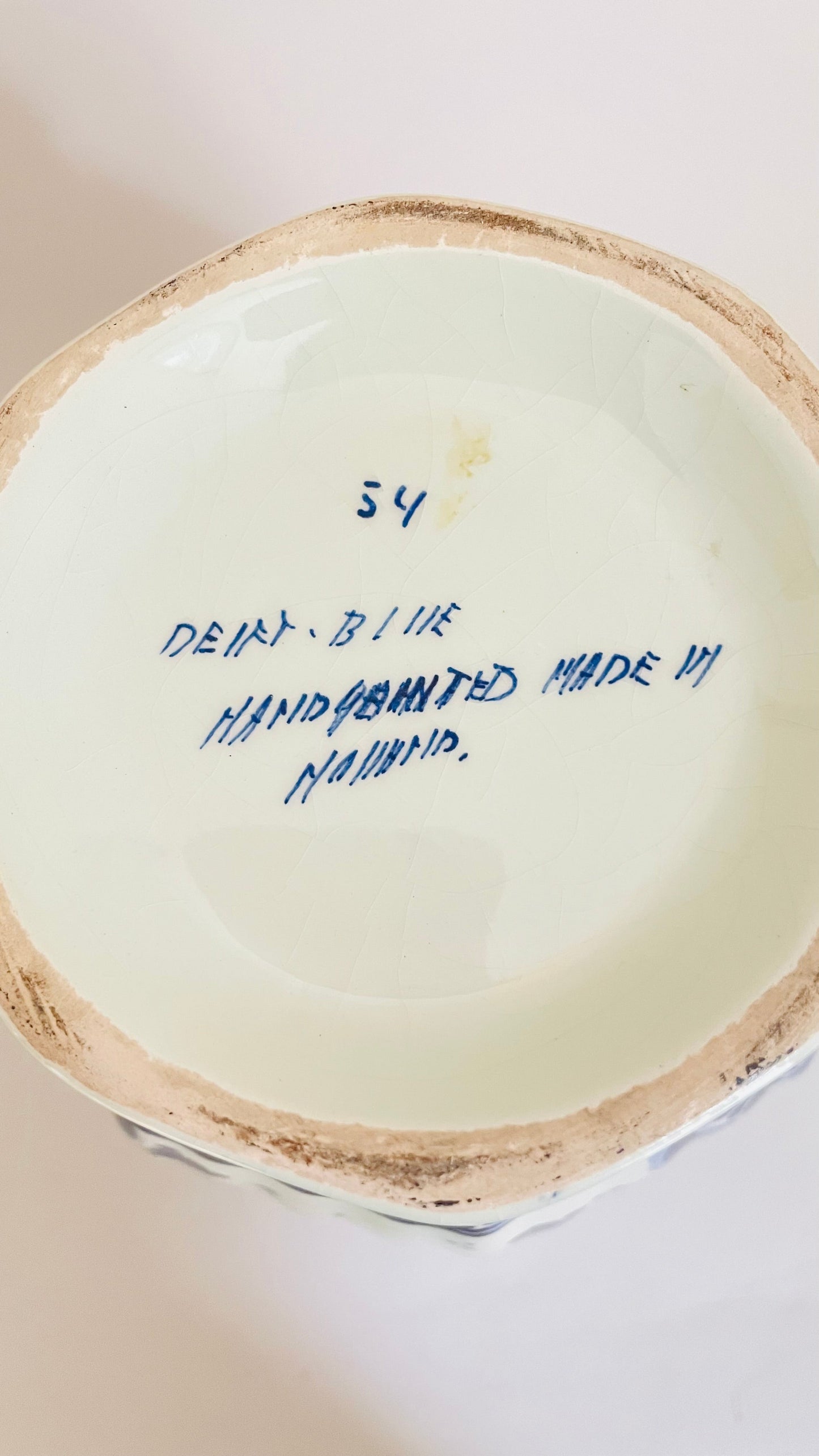 Antique Delft Table Lamp