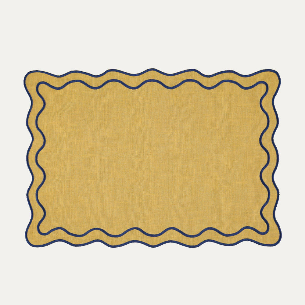 Beja Placemat, Yellow with Blue