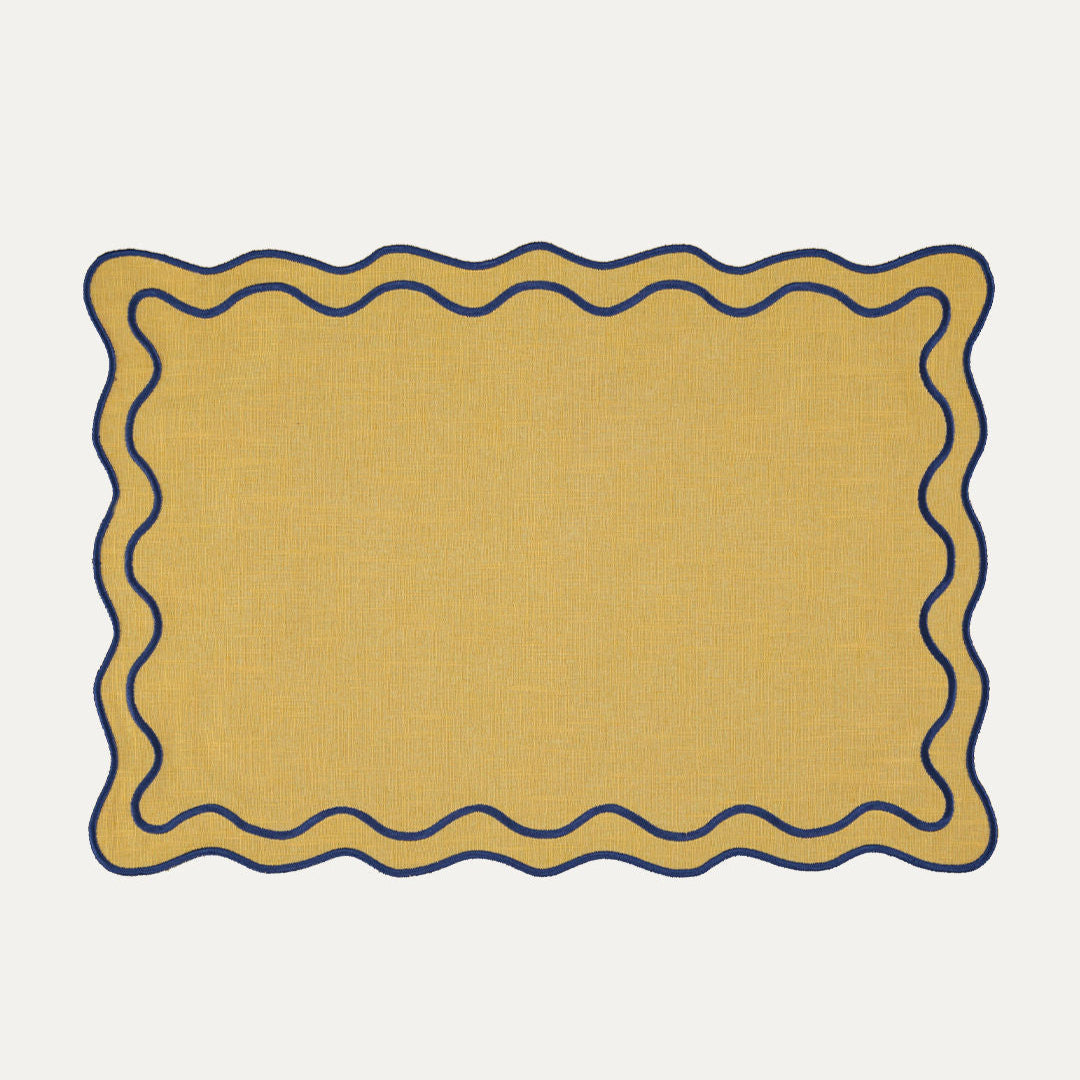 Beja Placemat, Yellow with Blue