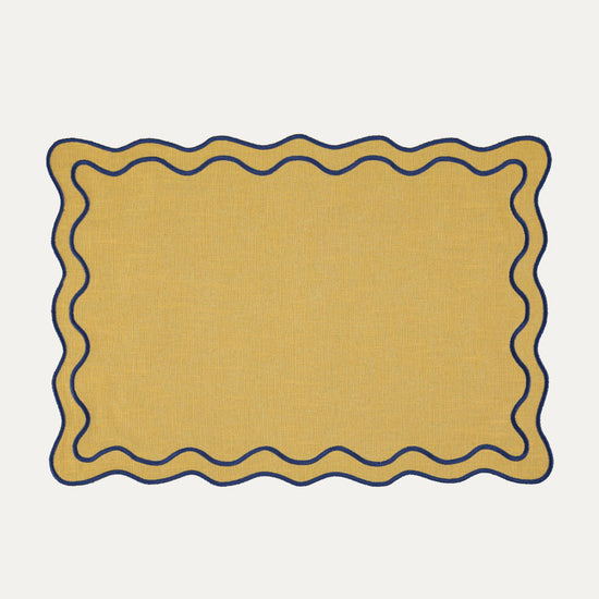 Beja Placemat, Yellow with Blue