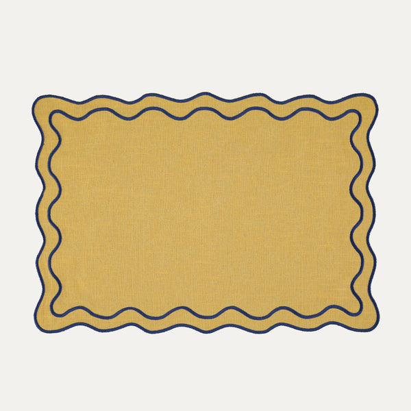 Beja Placemat, Yellow with Blue