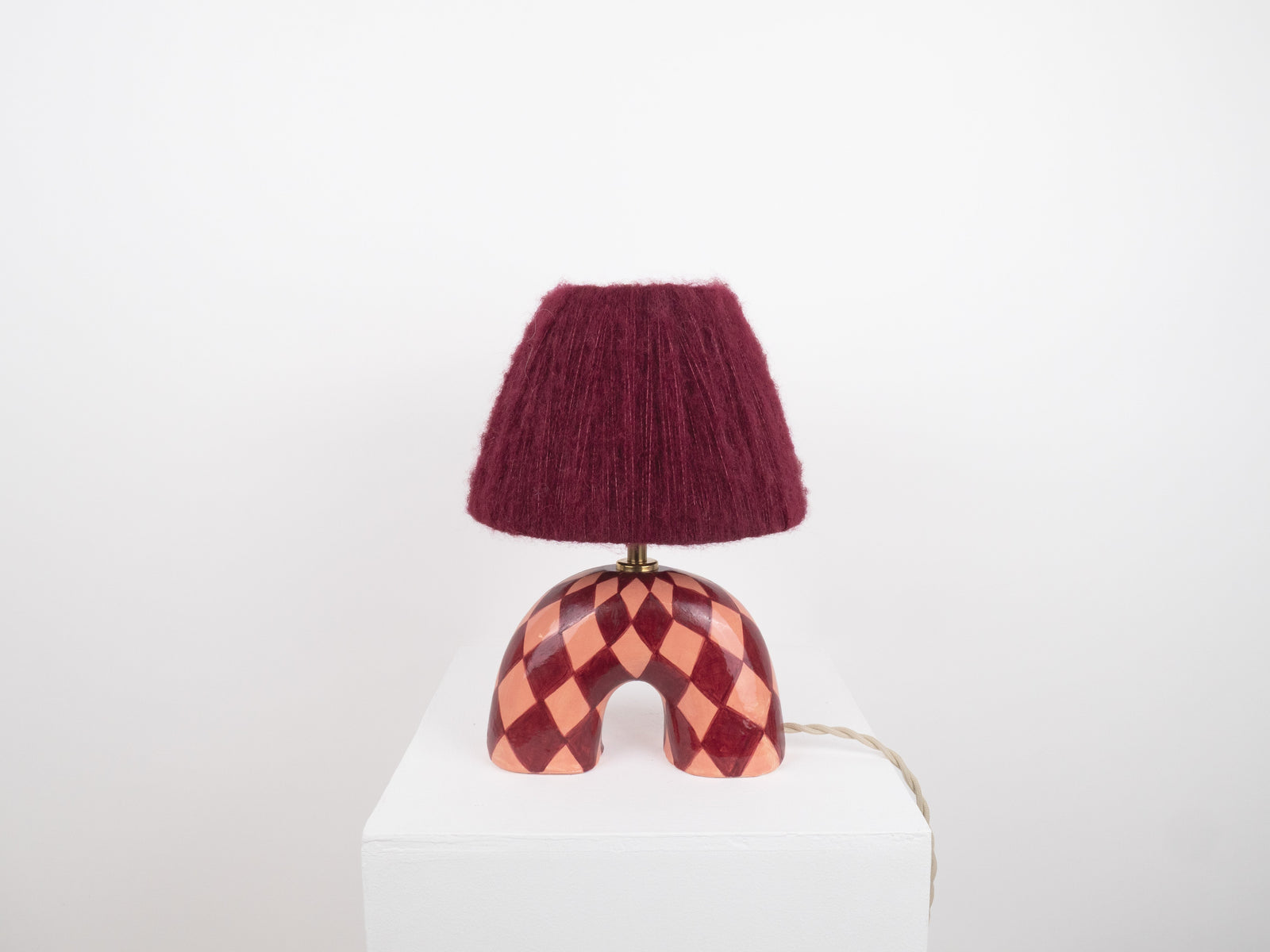 'Me' Table Lamp - Maroon Diamonds