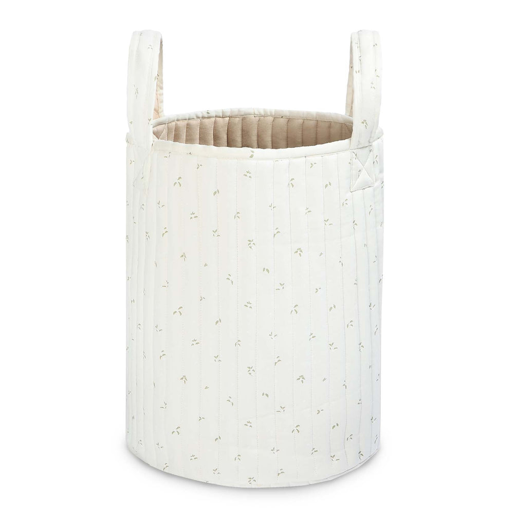 Large Quilted Storage Basket - Nettle Scatter / Birch