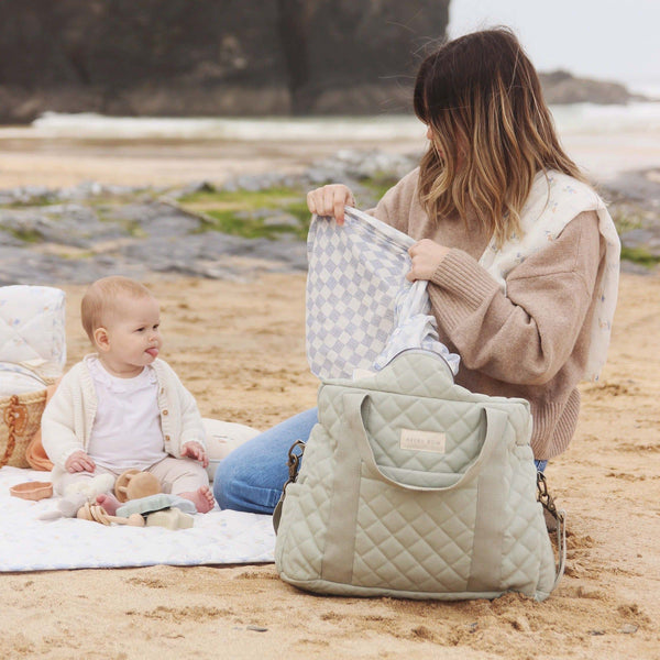 Baby Changing Bag - Sage (With Pram Clips)
