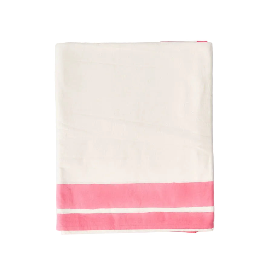 Provence Pink Edged Tablecloth