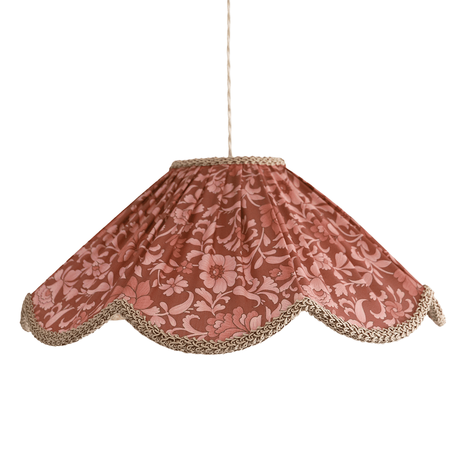 Françoise Floral-Shaped Pendant Light 'Auburn Flowers' Print
