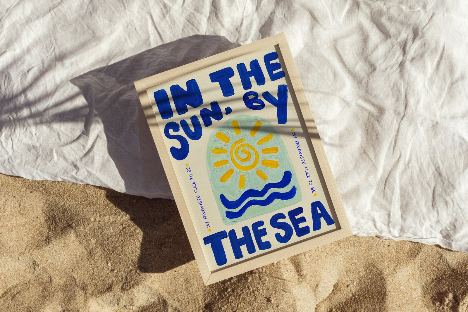 In The Sun By The Sea Hand Painted Print