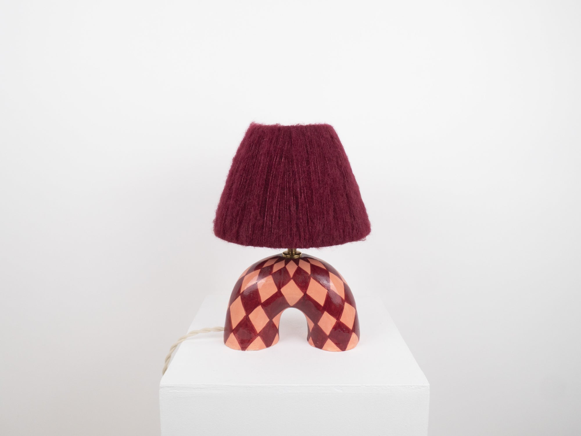 'Me' Table Lamp - Maroon Diamonds