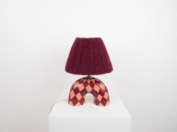 'Me' Table Lamp - Maroon Diamonds