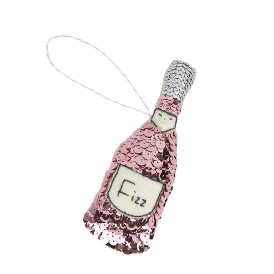 Pink Fizz Sequin Ornament Set