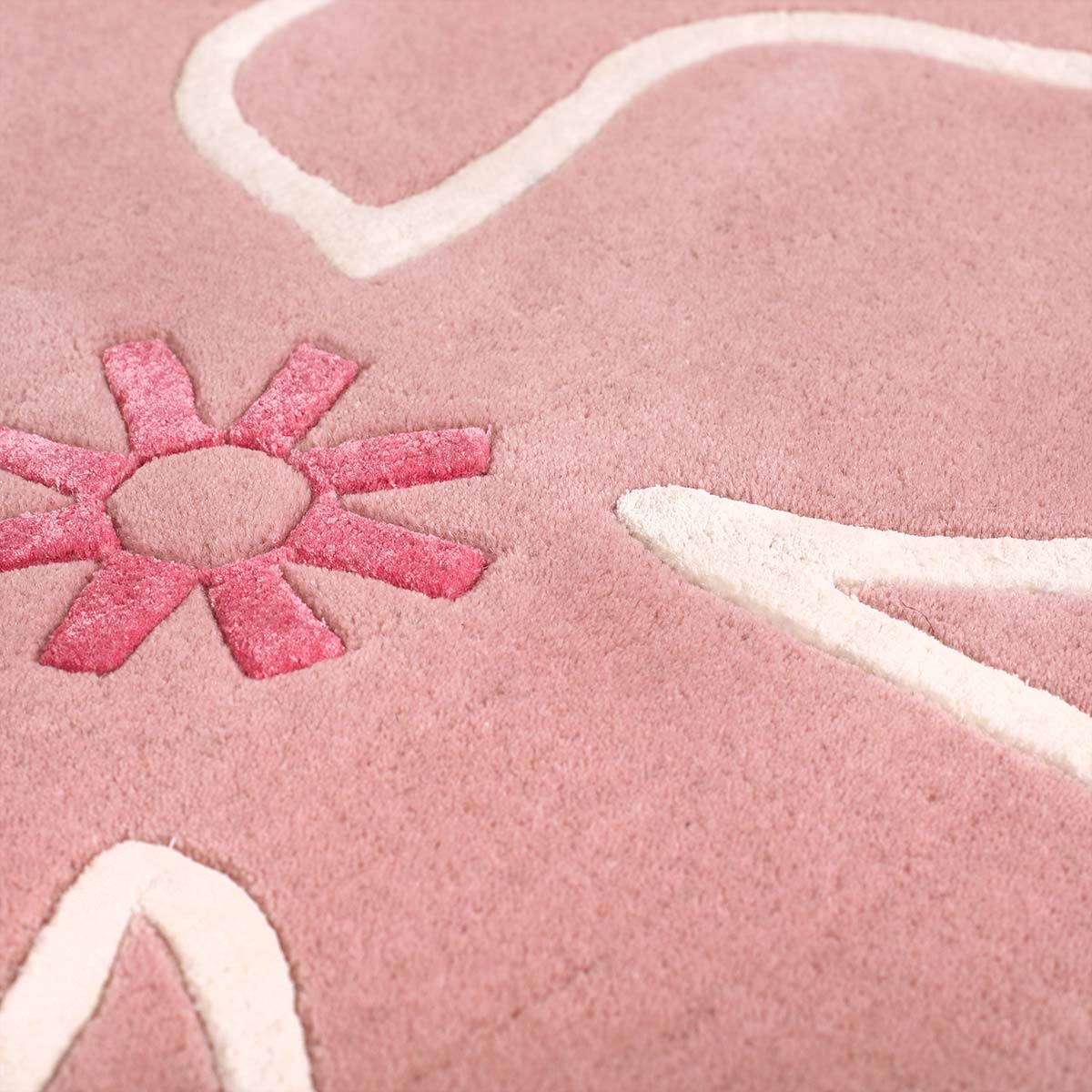 Hibiscus Hand Tufted Rug - Pink
