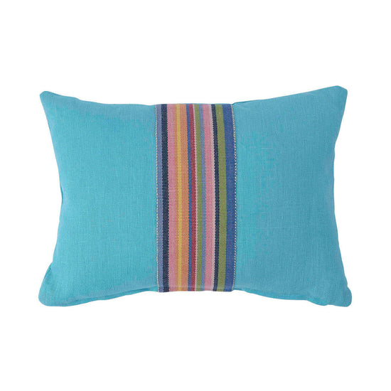 Cushion Pale Blue Linen with Odisha Stripe Tape
