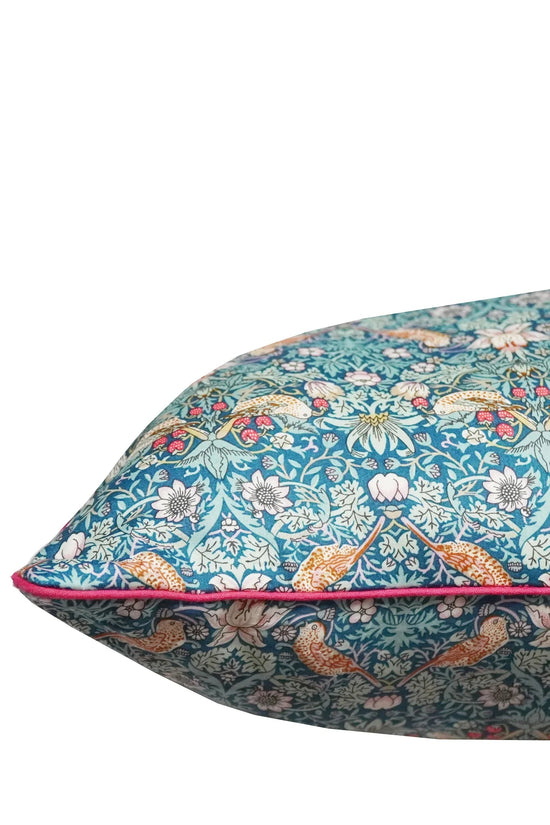 Piped Bolster Lumbar Cushion made with Liberty Fabric STRAWBERRY THIEF