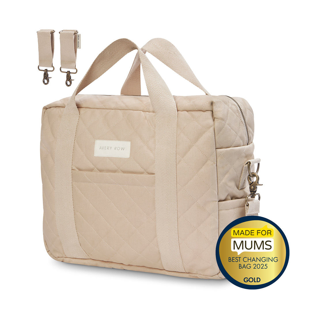Baby Changing Bag - Natural (With Pram Clips)