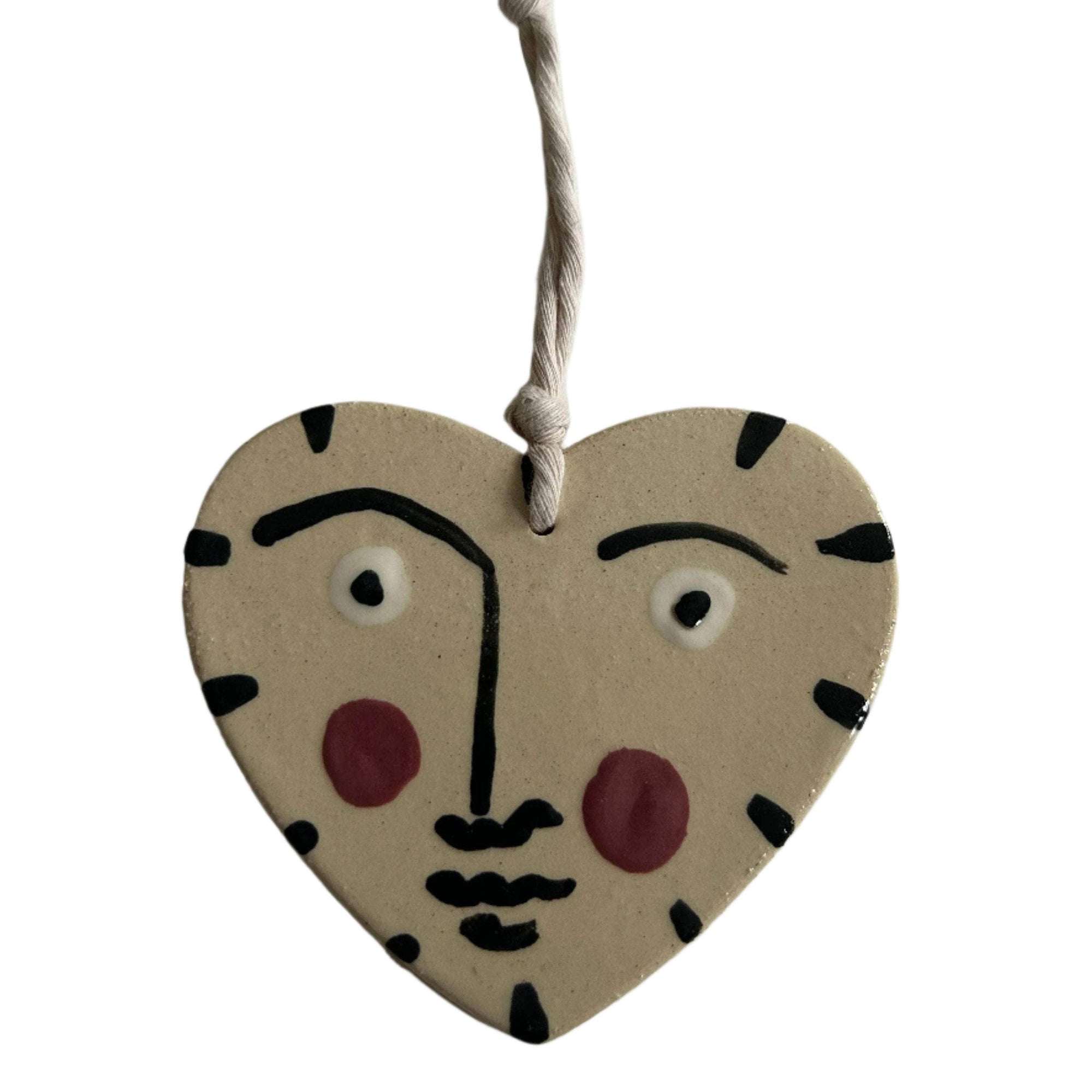 Isolation Face Heart Hanging Decoration Large White Pink Cheeks