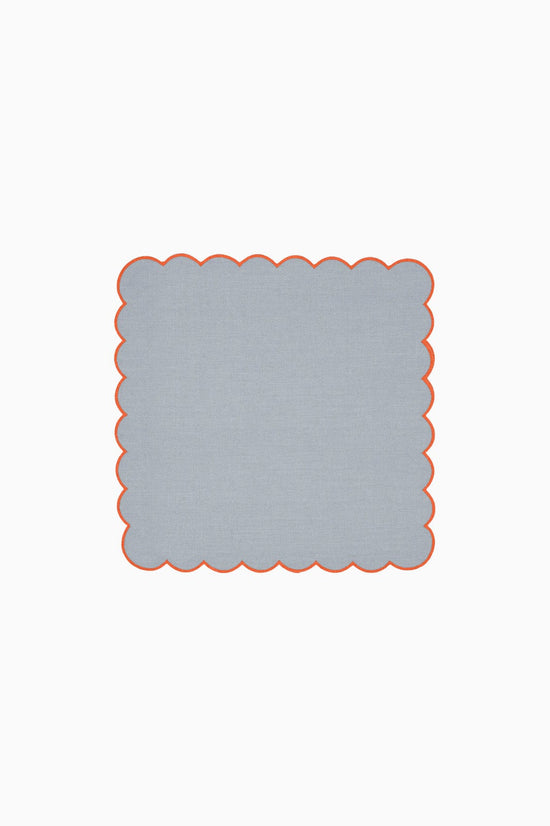 Zero-Waste Scalloped Linen Napkins Sky Blue - Set of 2