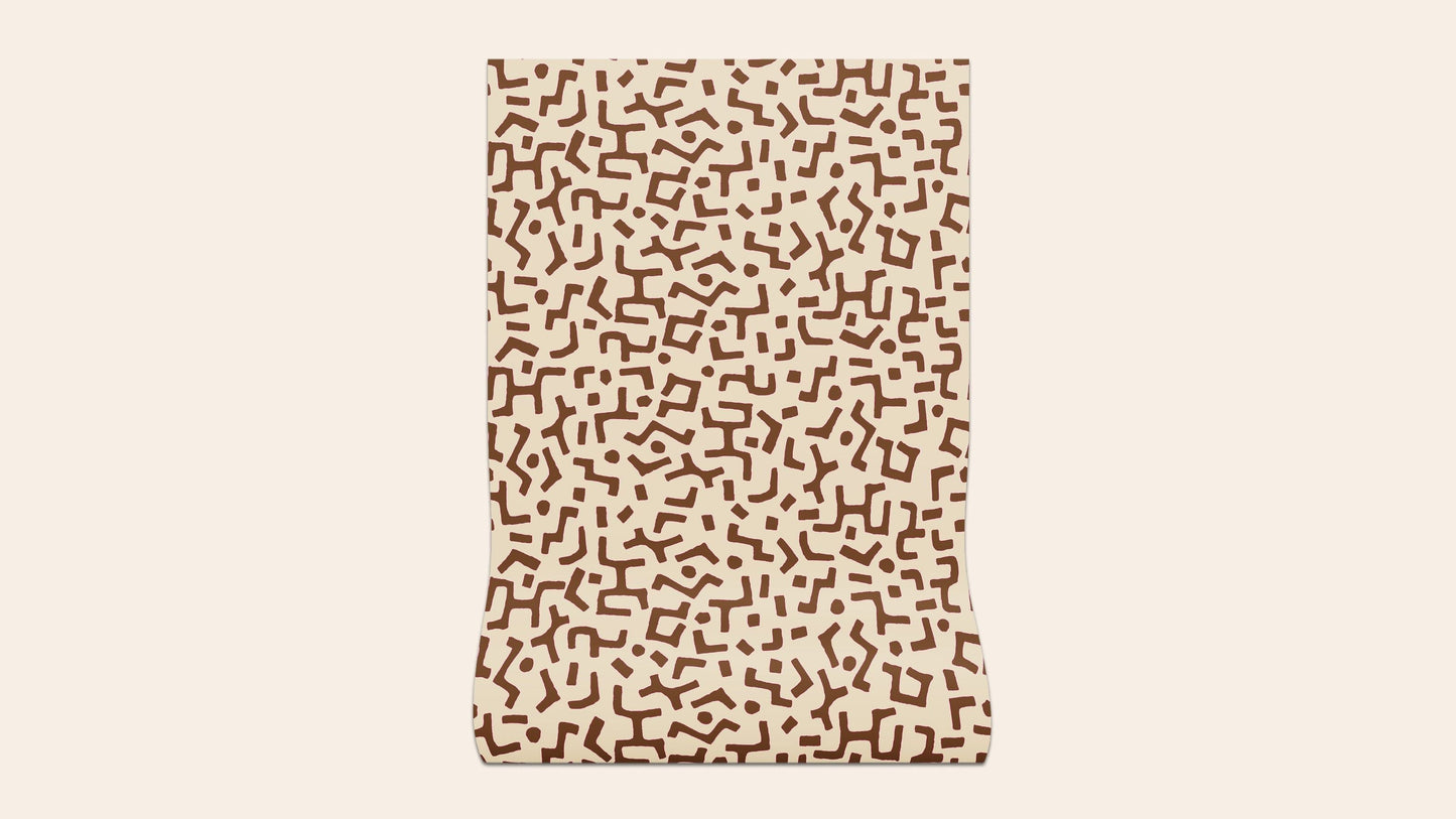 Raphia Wallpaper, Tobacco, Roll
