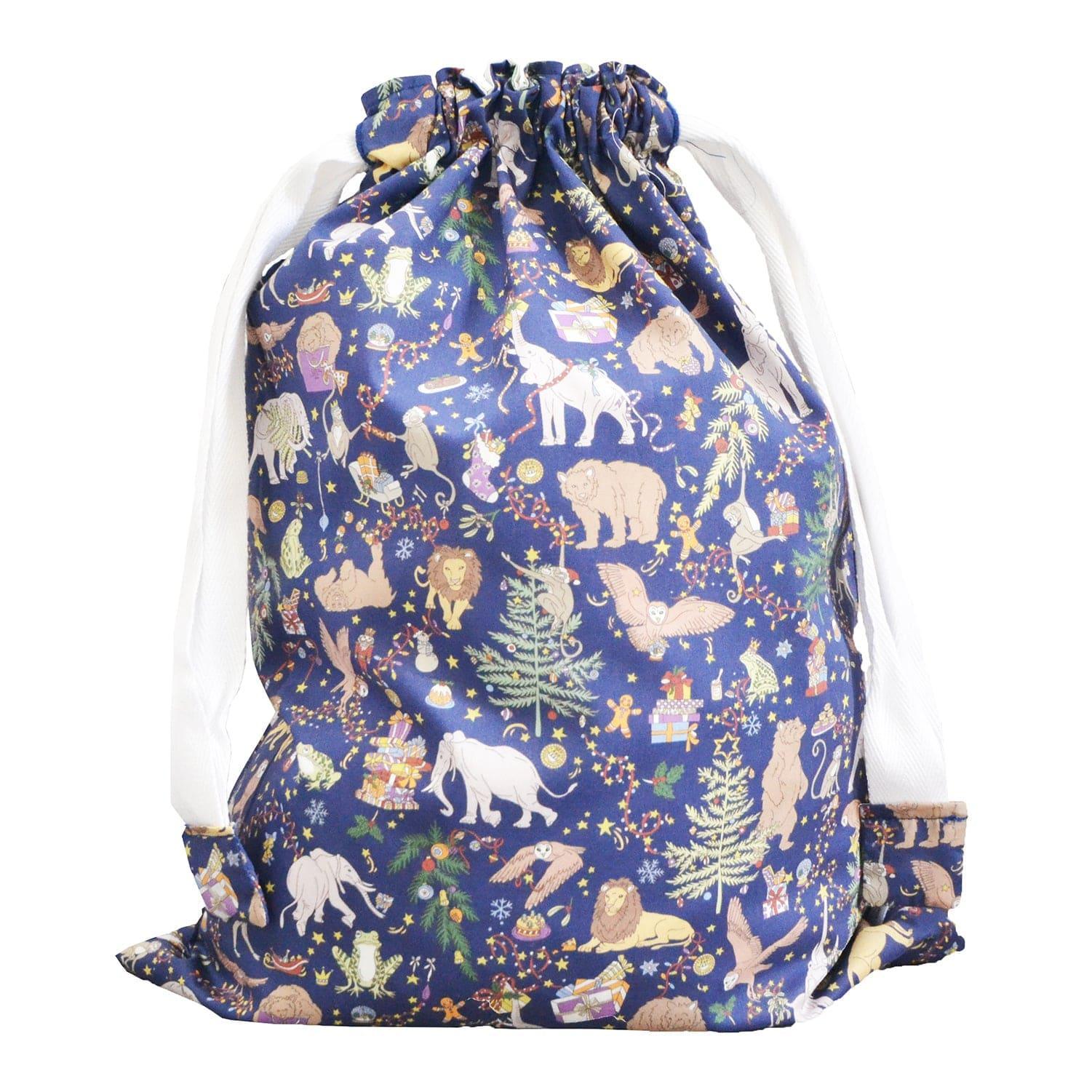 Drawstring Bag made with Liberty Fabric LIBERTY CHRISTMAS