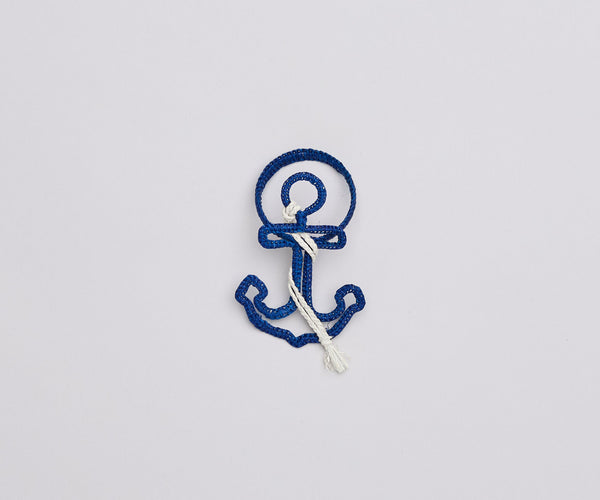 Nautical Anchor Napkin Rings – Coastal Table Decor, Handmade Raffia Napkin Holders, Set of 4 Blue and White or natural Anchor Rings