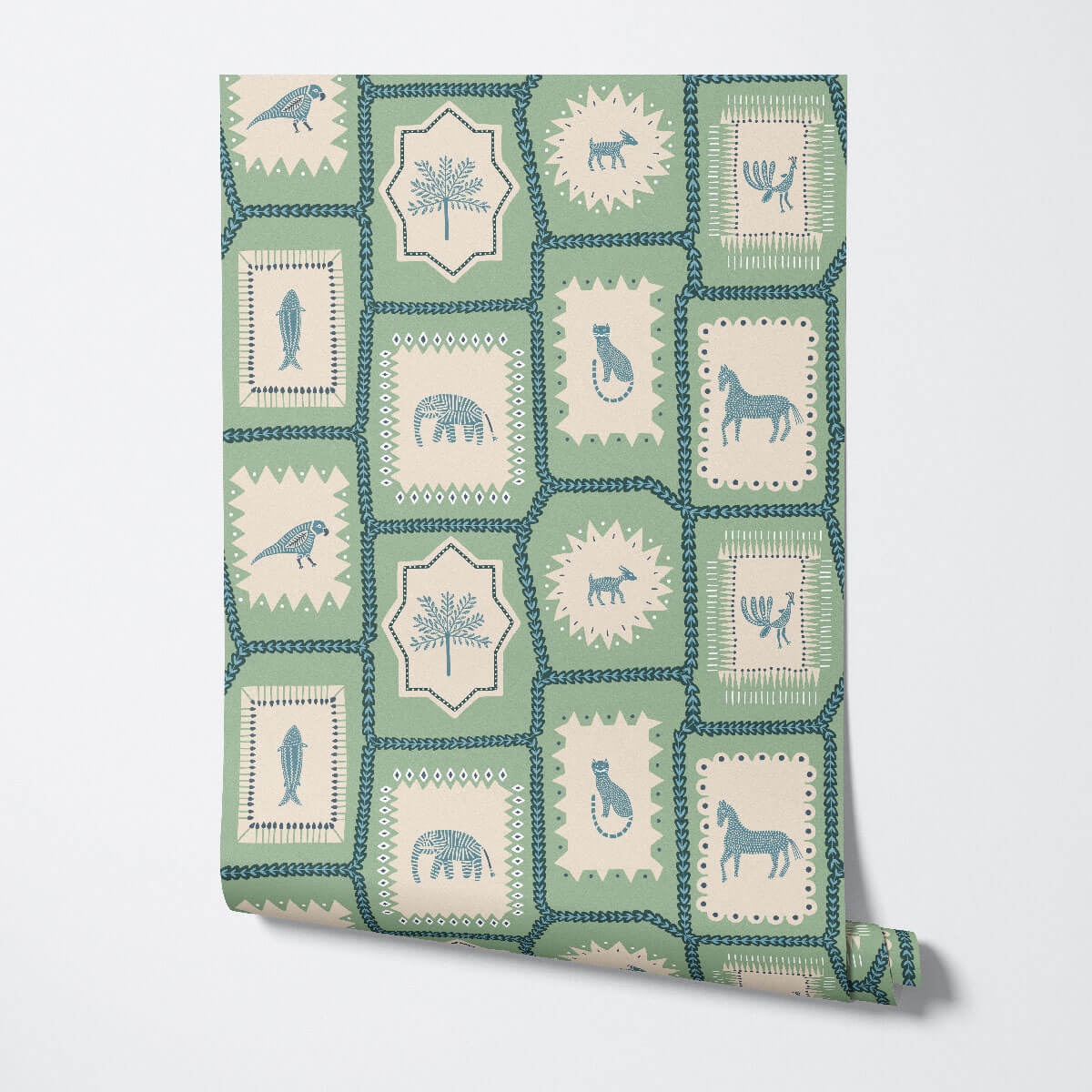 Folk Tales Wallpaper - Pistachio-
