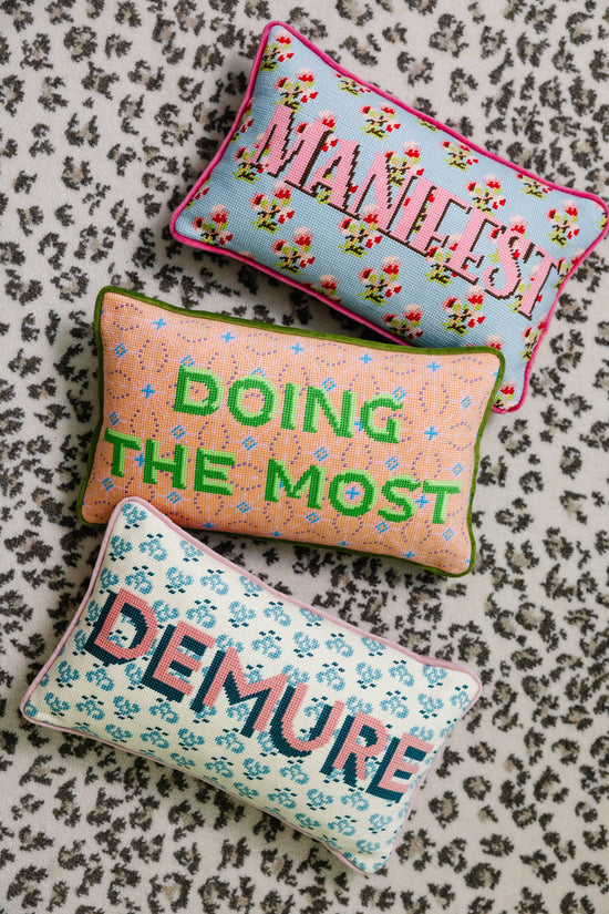 Manifest Needlepoint Pillow