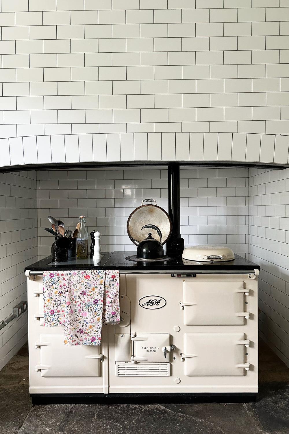 Tea Towel made with Liberty Fabric LINEN GARDEN