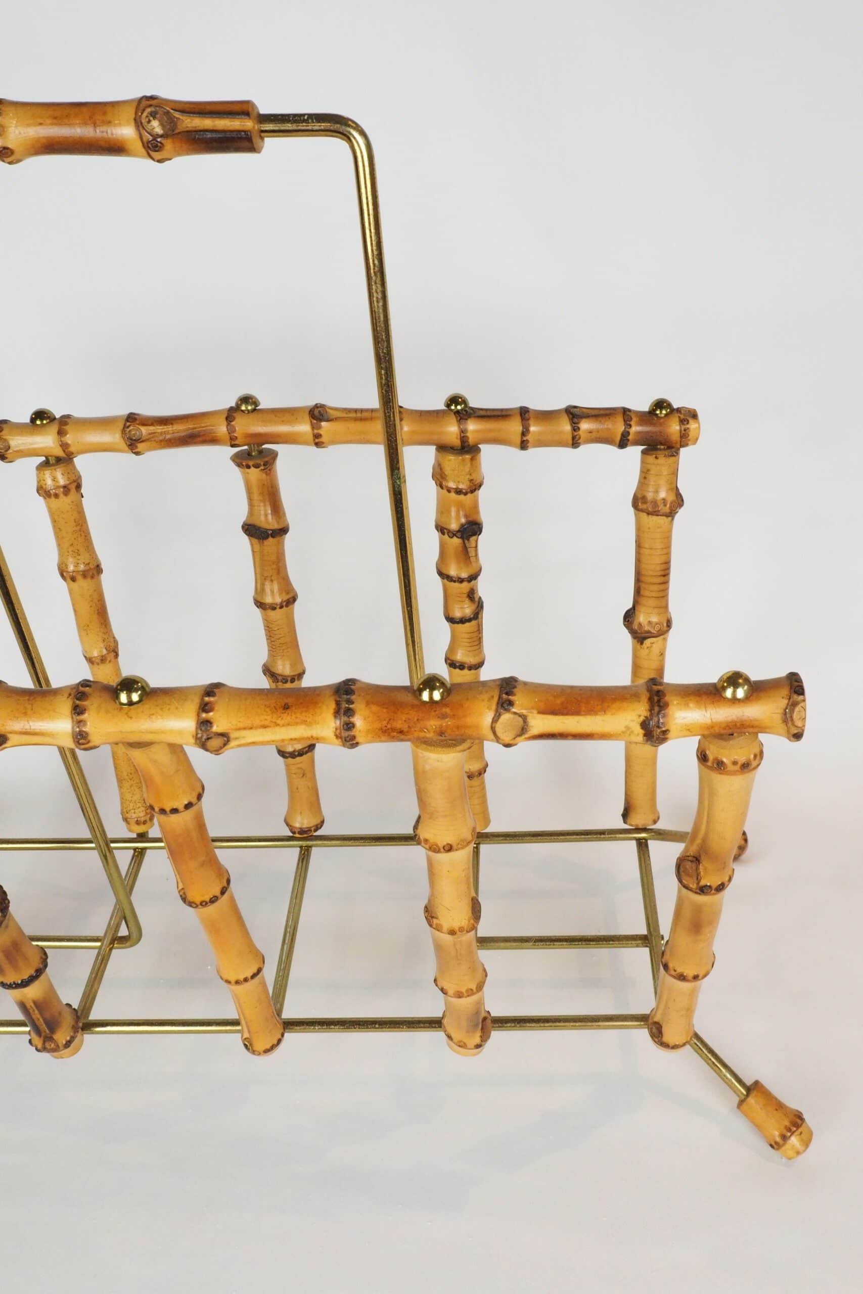 Vintage Bamboo Magazine Rack