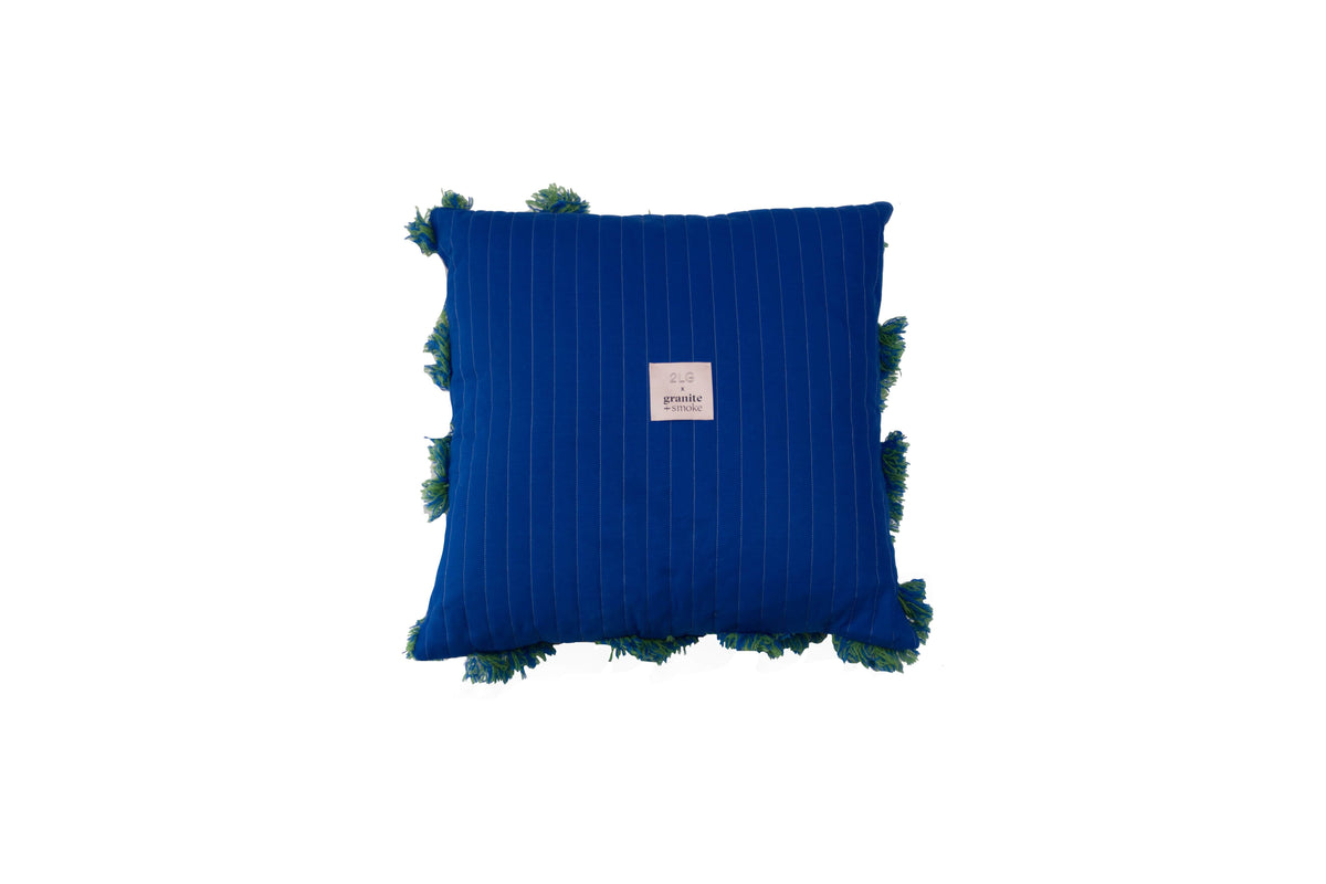 G+S x 2LG 'YCSWM' Quilted Diagonal Cushion in Green