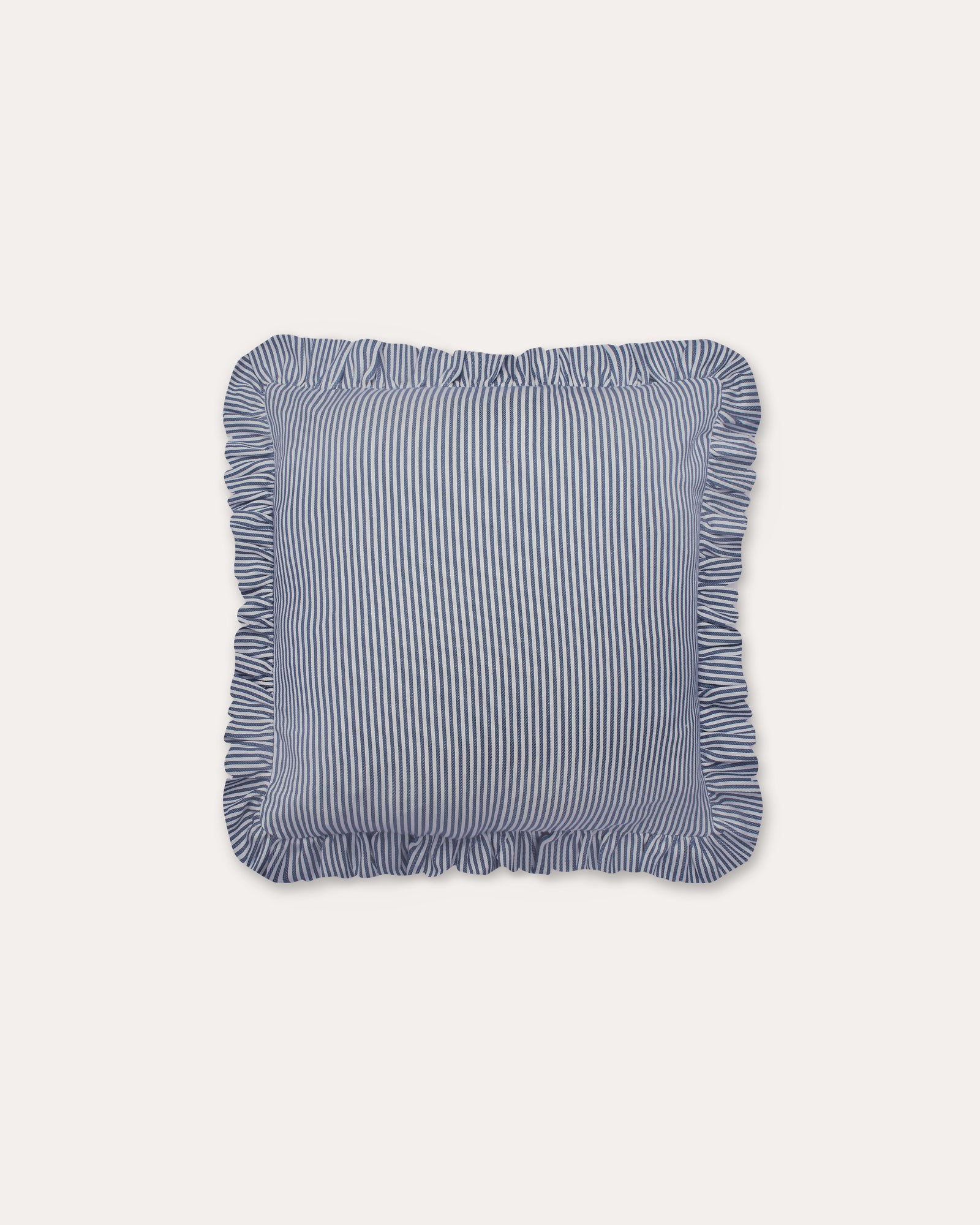 The Fine Stripe Square Cushion in Delphinium