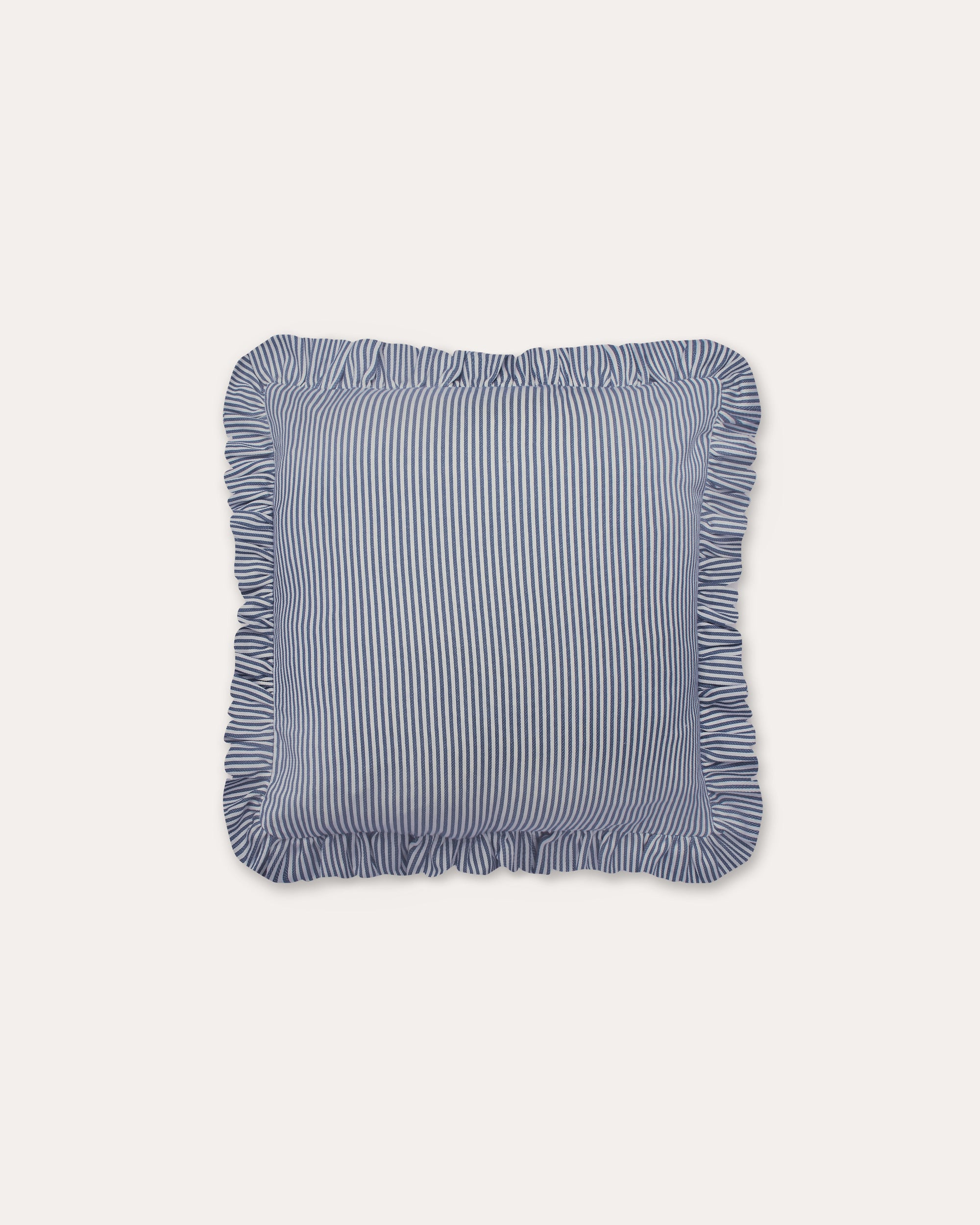 The Fine Stripe Square Cushion in Delphinium