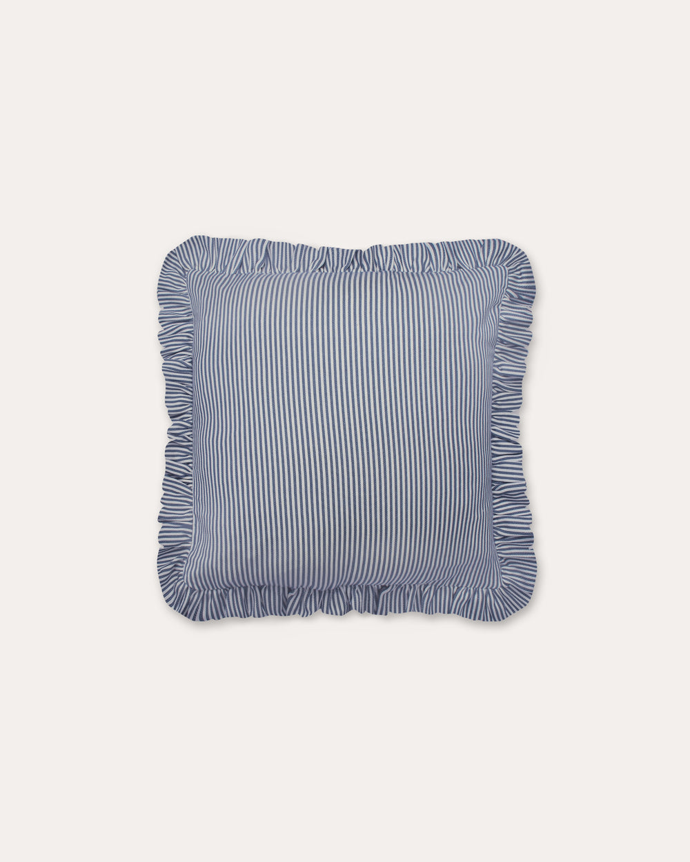 The Fine Stripe Square Cushion in Delphinium