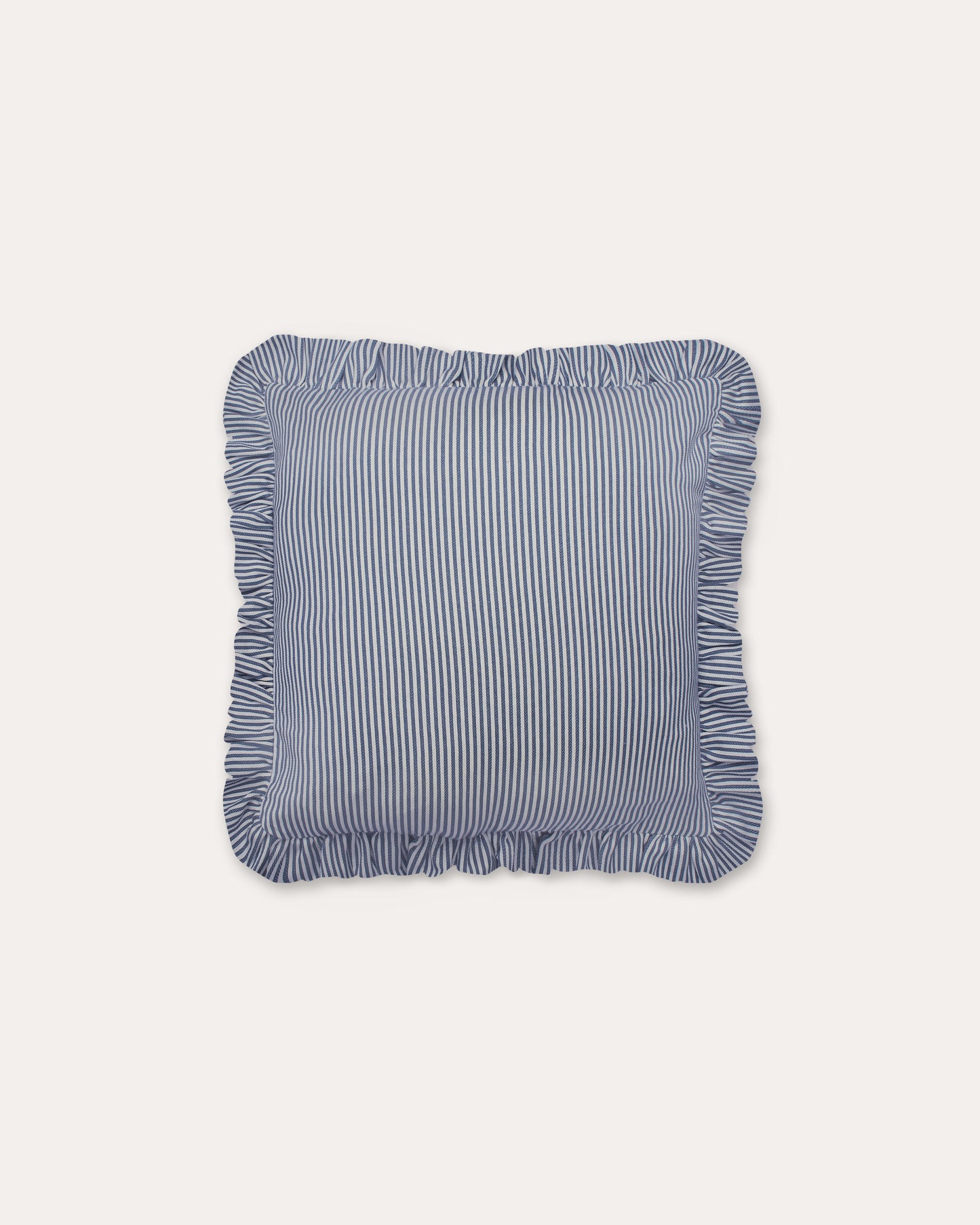 The Fine Stripe Square Cushion in Delphinium