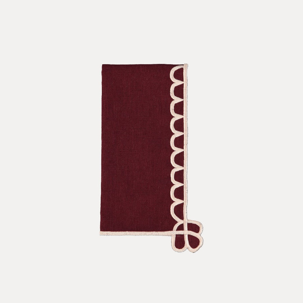 Belle Nuit Napkin, Bordeaux with Salmon