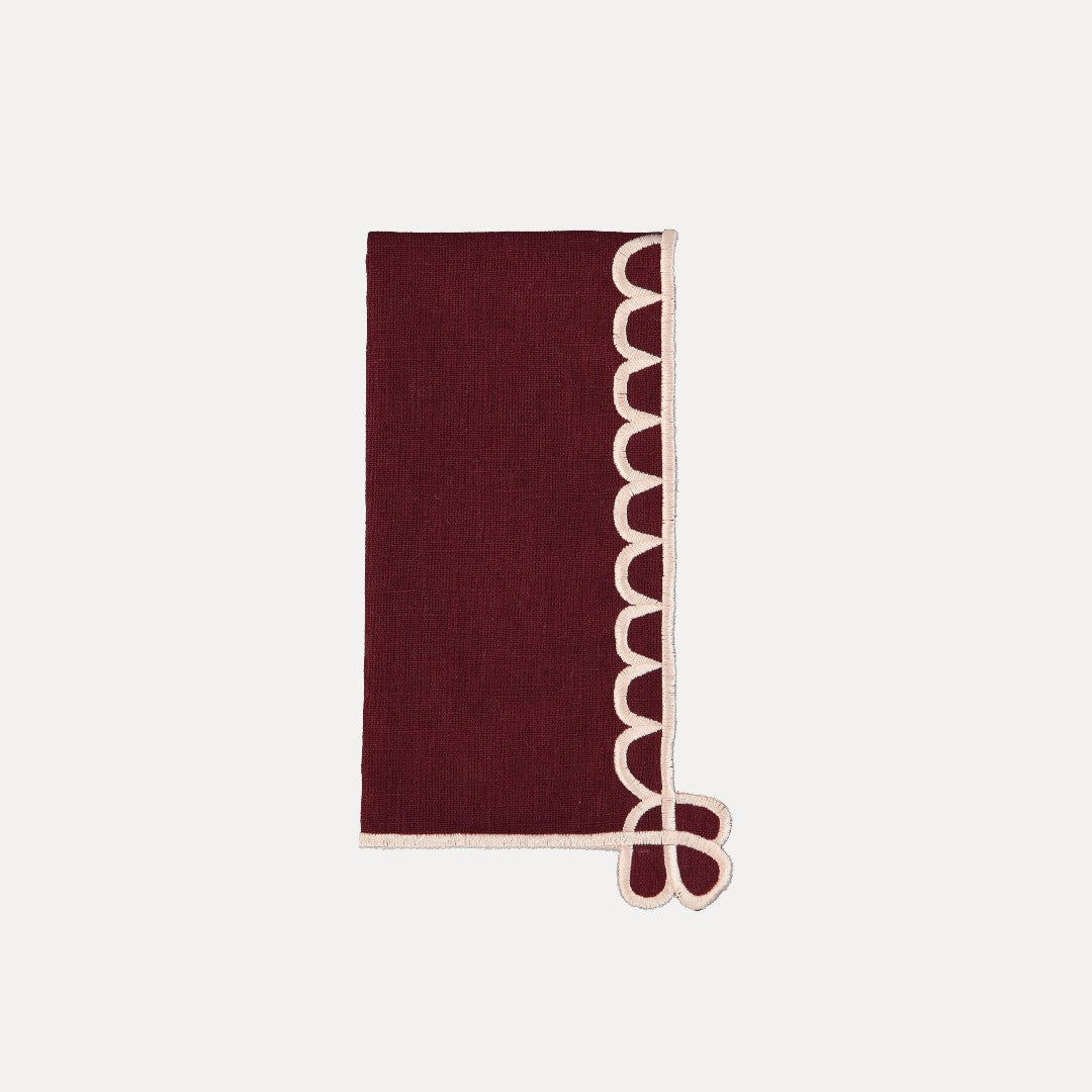 Belle Nuit Napkin, Bordeaux with Salmon