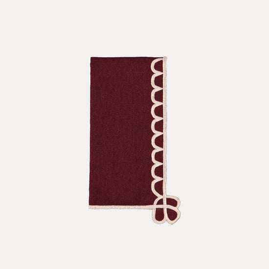 Belle Nuit Napkin, Bordeaux with Salmon