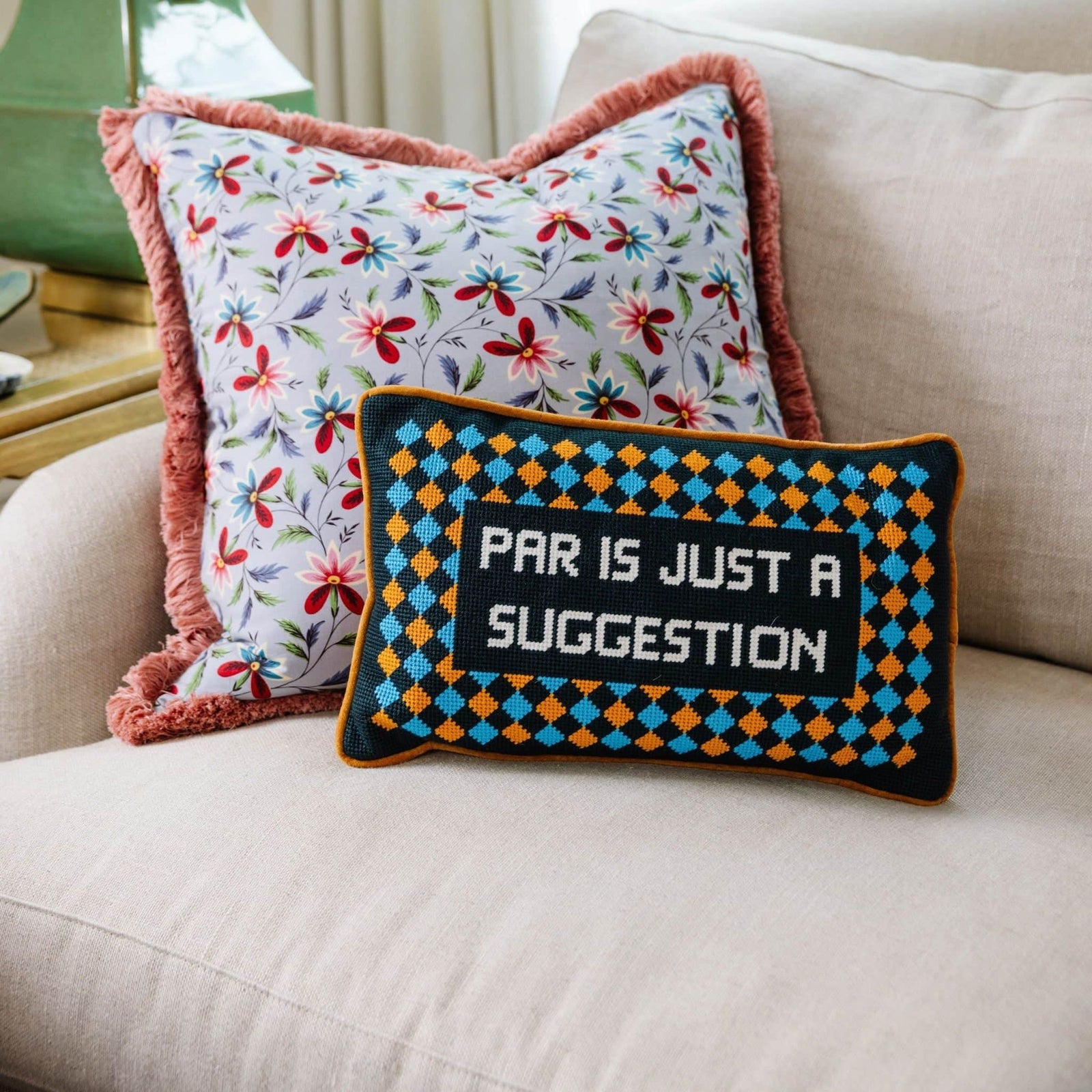 Par Is A Suggestion Needlepoint Pillow