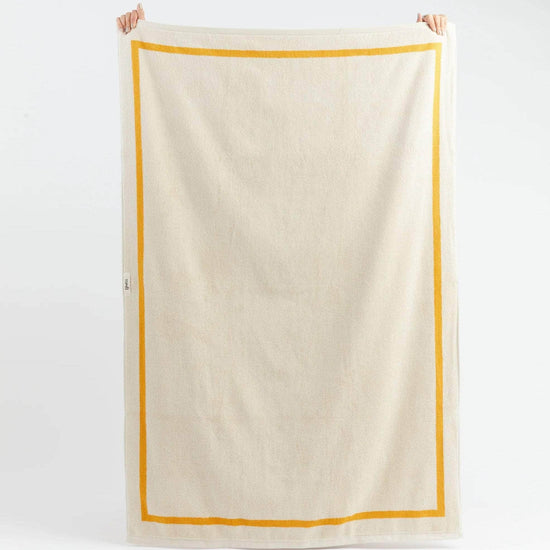 Classic Ecru and Yellow Towels - Set of 8
