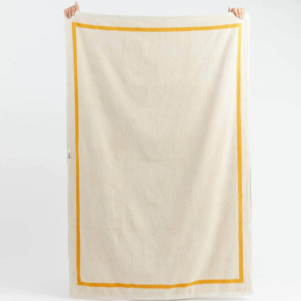 Classic Ecru and Yellow Towels - Set of 8