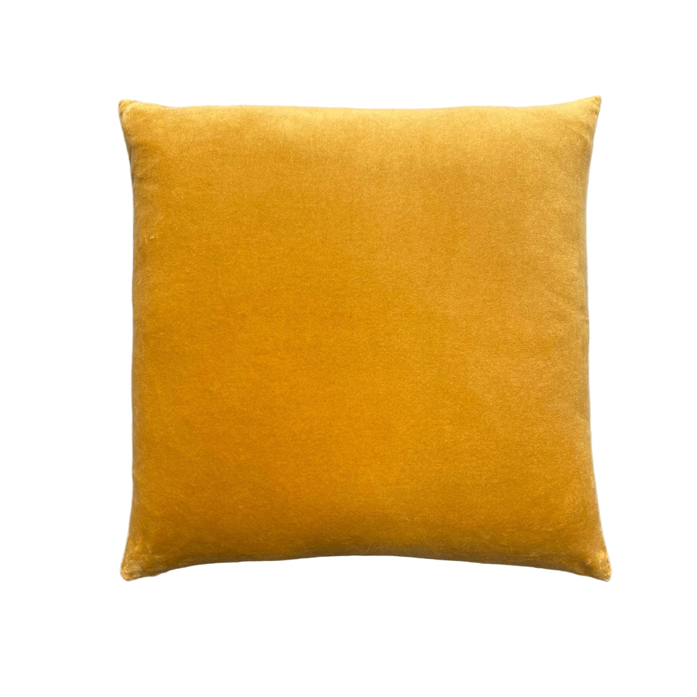 The Velvet And Linen Cushion Mustard Yellow